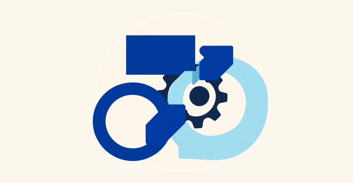 Illustration abstraite — Creer une application interne sans developpeur avec Softr et Airtable