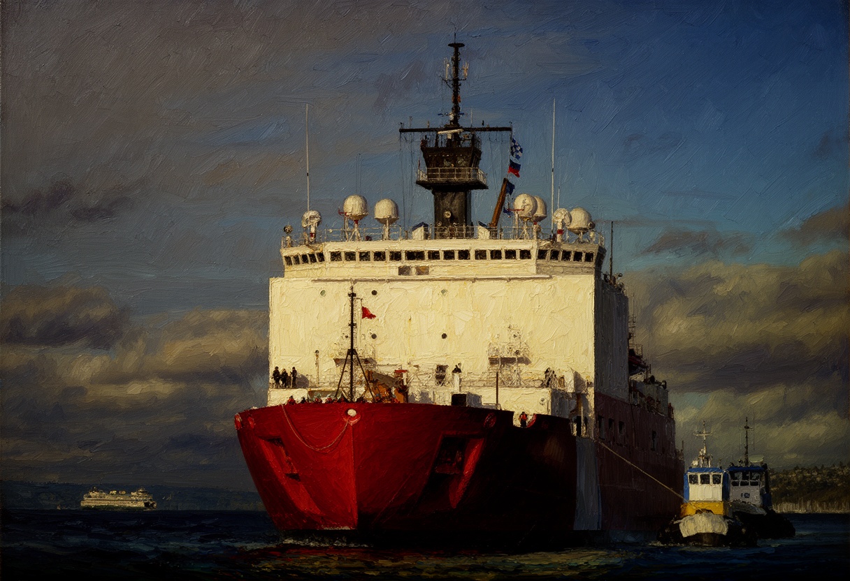 USCG Icebreaker Healy Towed to Washington for Repairs