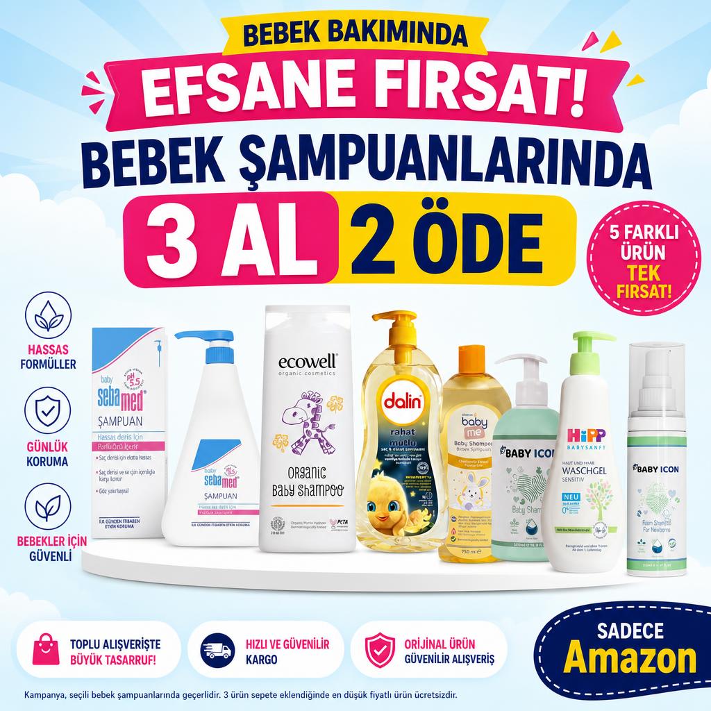 BEBEK ŞAMPUANLARINDA 3 AL 2 ÖDE FIRSATI!