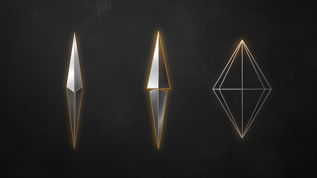 Abstract dagger blade cross-section geometry visualization