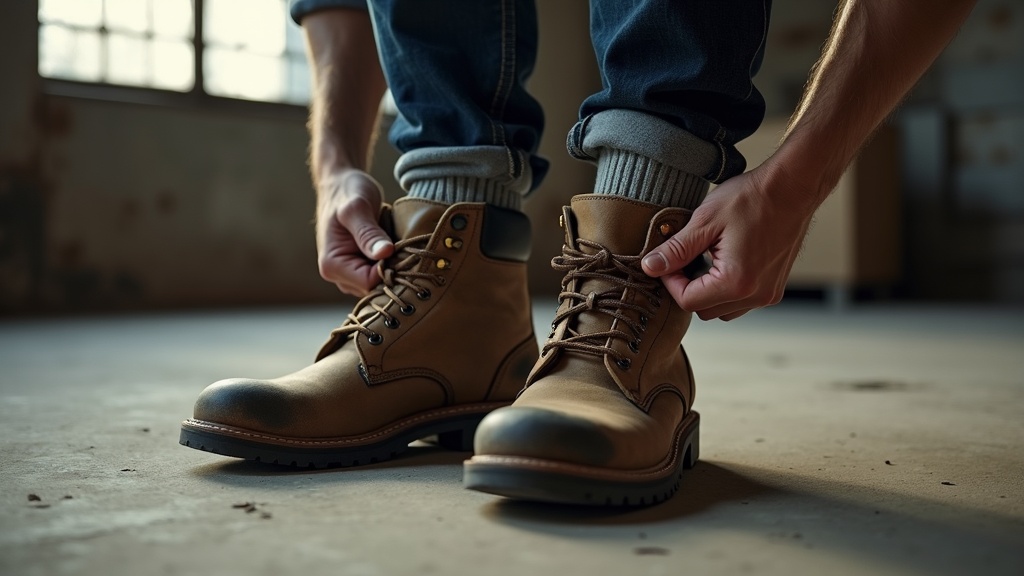 Thick wool work socks for concrete floors