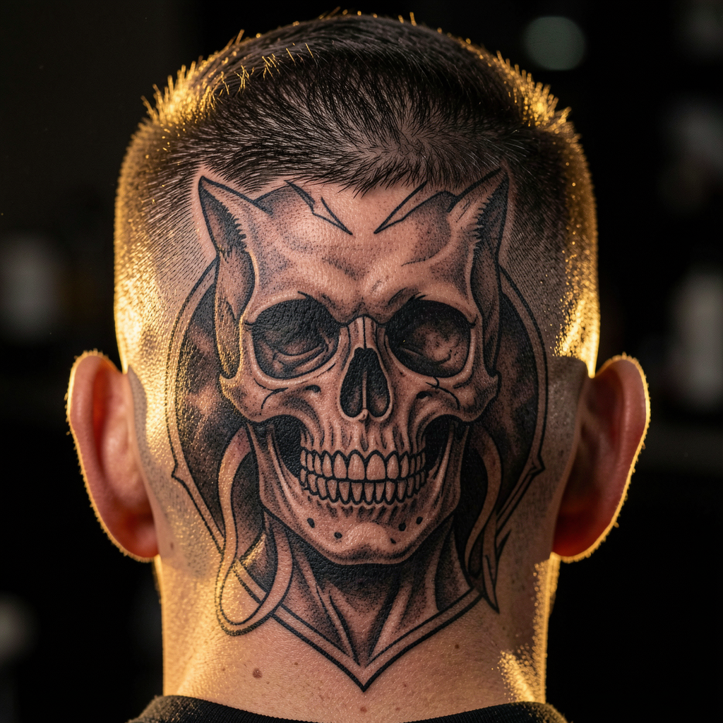 Custom clipper hair tattoo design