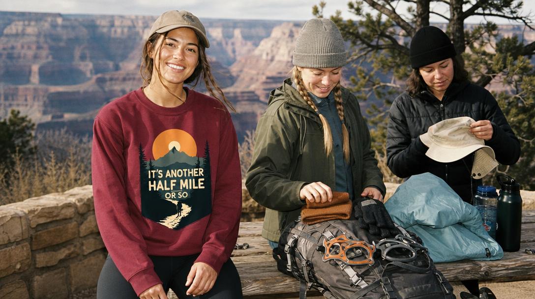 Essential gear packed for Grand Canyon day hike