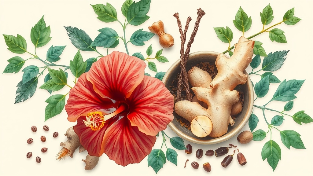Infusão de Hibisco com Gengibre para Saúde Cardiovascular