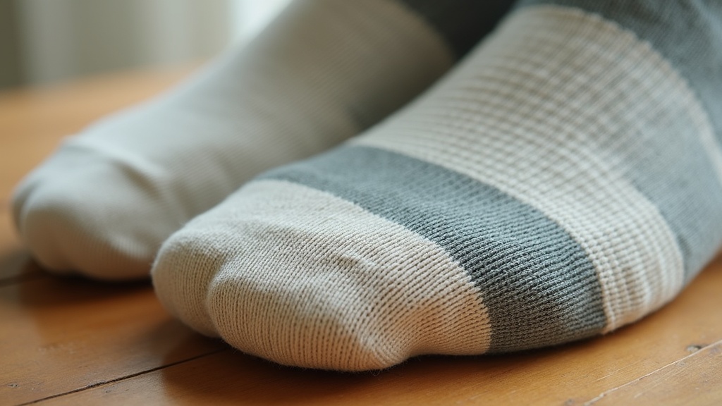Bamboo work sock fabric compared to thin cotton sock