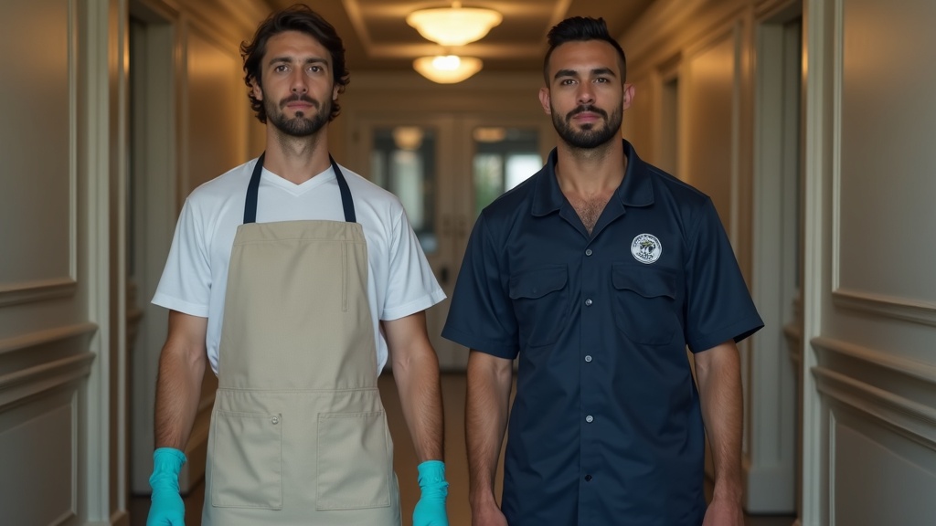 Comparación uniforme limpieza de casas vs limpieza de empresas