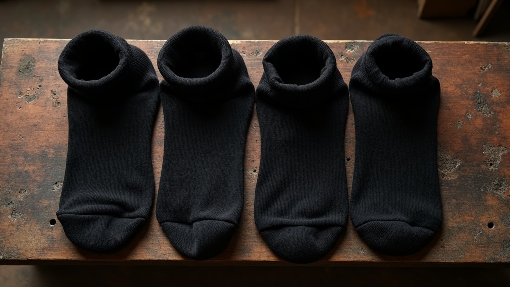 Comparison of different black crew work socks for men