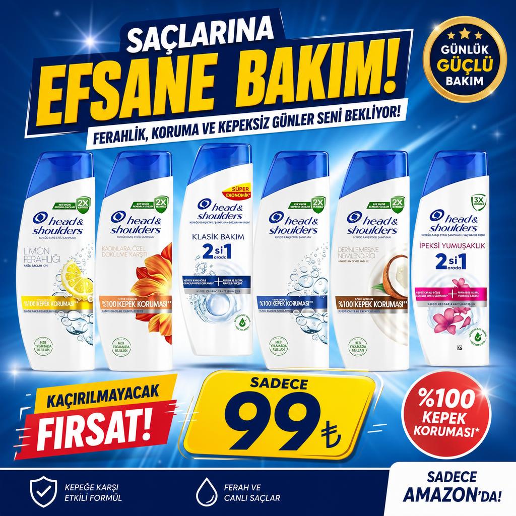 HEAD & SHOULDERS ŞAMPUAN ÇEŞİTELERİ 99 TL