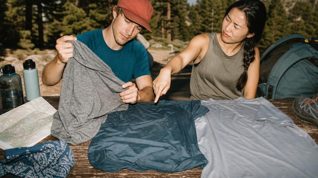 Close-up of anti-odor synthetic fabric with high tech finish