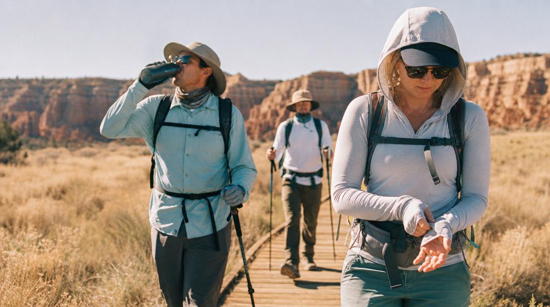 Sun protective clothing blocks UV rays