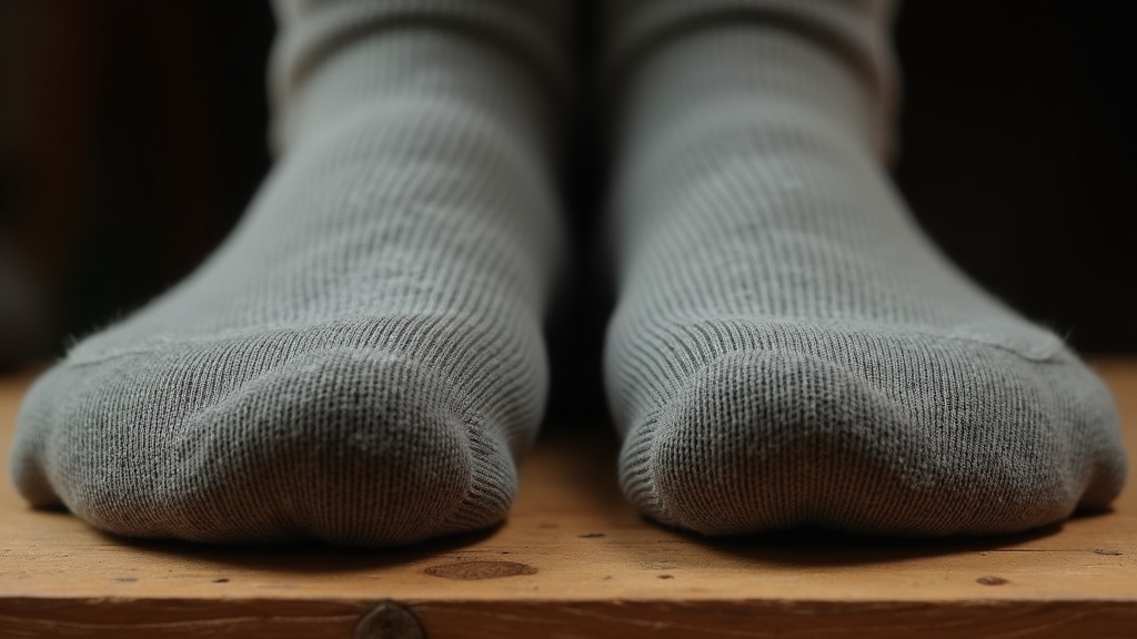 Comparison of standard sock toe box versus reinforced toe sock knit density