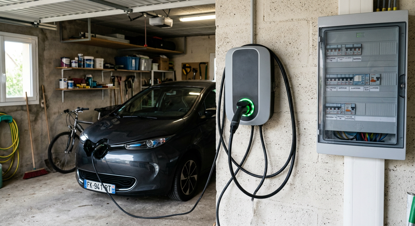 Borne de recharge électrique murale <span class=