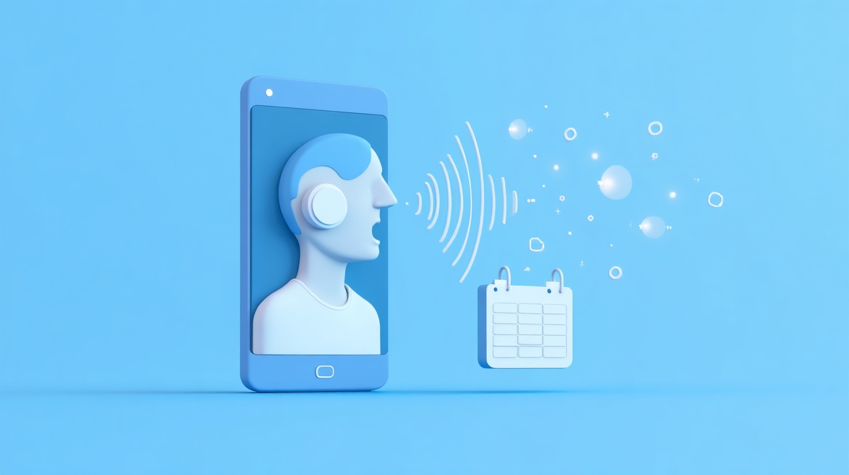 Assistant vocal IA répondant à un appel professionnel et proposant un rendez-vous