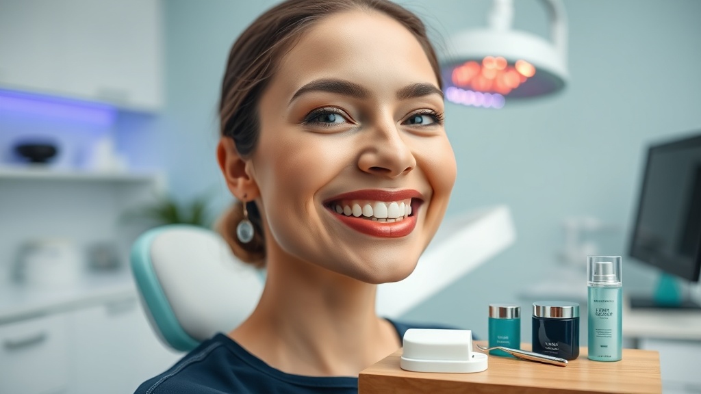 Consultorio dental moderno con luz LED para blanqueamiento profesional