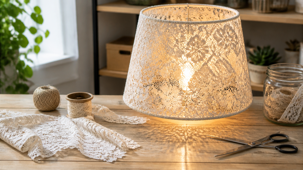 How to Make a Lace Lampshade at Home 2 lace lampshade diy how to make