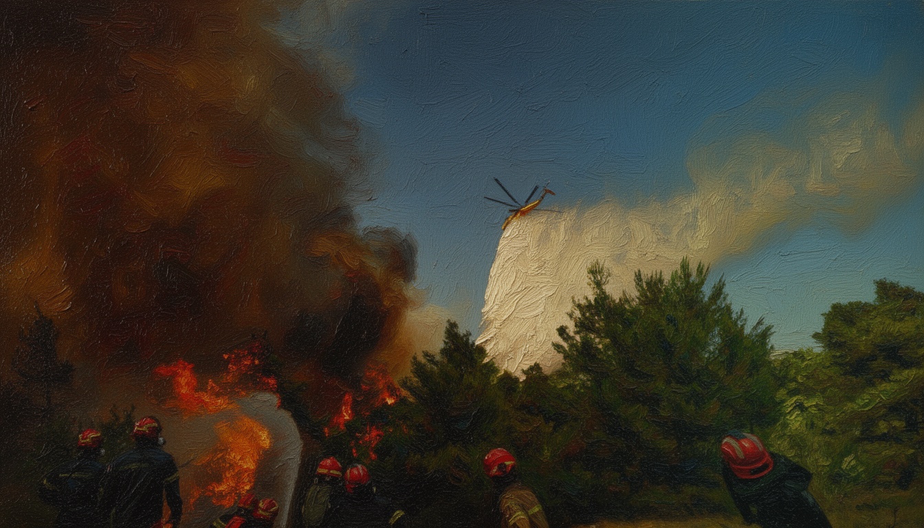 Greece Helicopters Collide While Battling Wildfires Near Athens