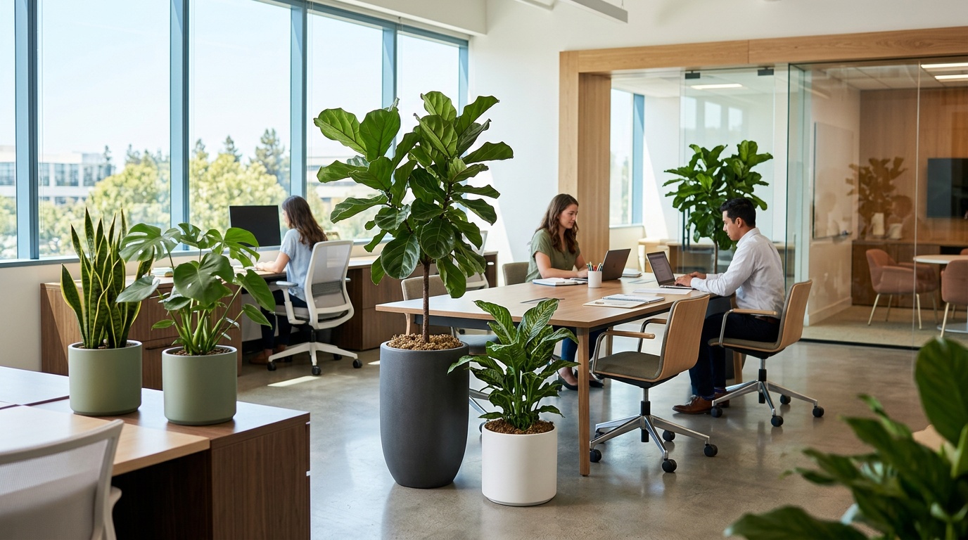 Office plant rental comparison showing buying and leasing costs for businesses