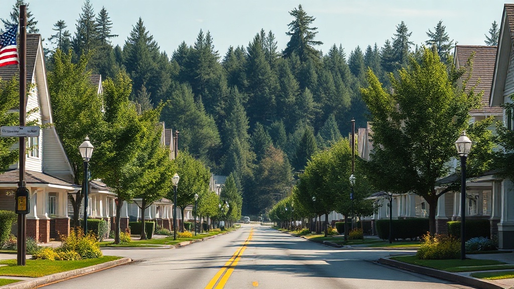 Illustrative streetscape of Brookswood & Salmon River, British Columbia, in the Fraser Valley