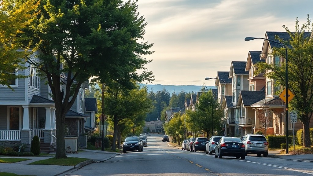 Illustrative streetscape of Downtown Haney, British Columbia, in the Fraser Valley