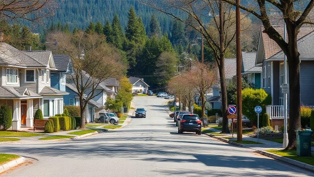 Illustrative streetscape of Albion & Silver Valley, British Columbia, in the Fraser Valley