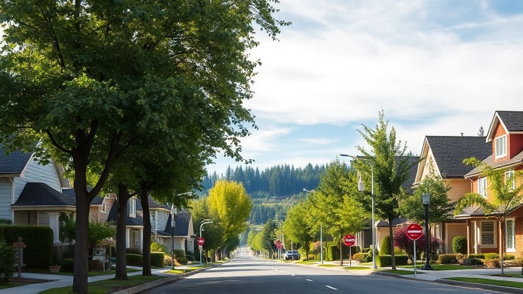 Illustrative streetscape of Northwest Newton, British Columbia, in the Fraser Valley