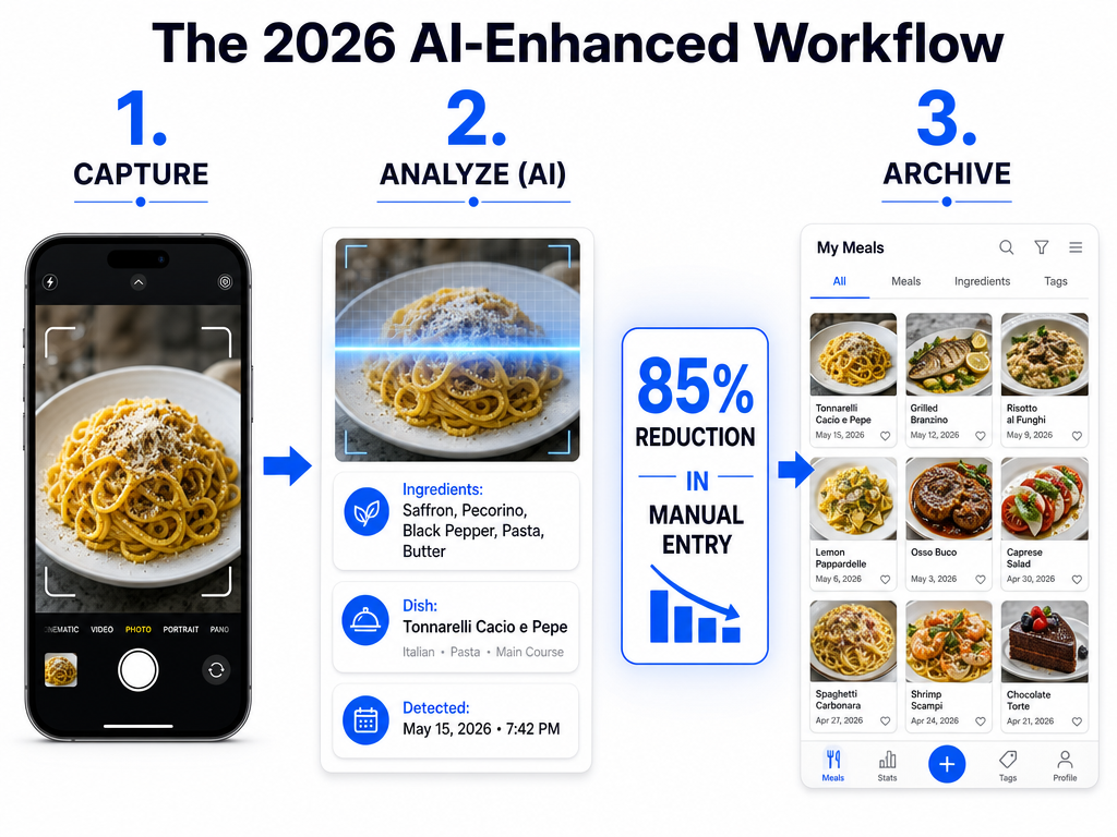 A detailed anatomy of a food catalog entry showing dish-level metadata including flavor profiles, value scores, and re-order status.
