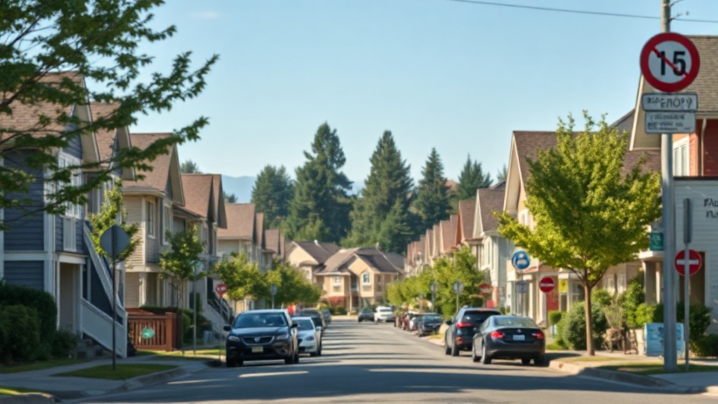 Illustrative streetscape of School Overcrowding, British Columbia, in the Fraser Valley