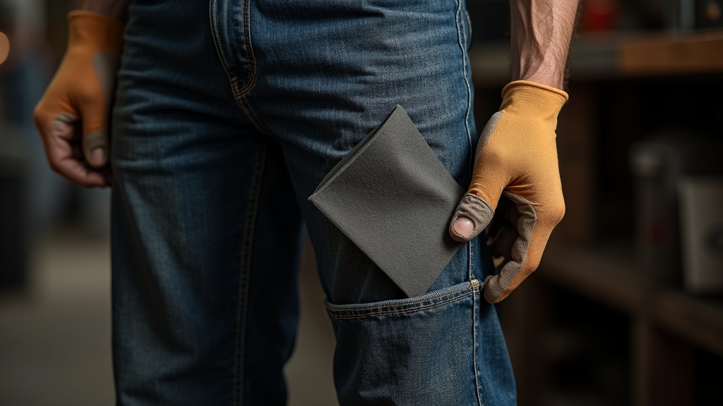 Inserto EVA extraído de la funda de un pantalón de trabajo