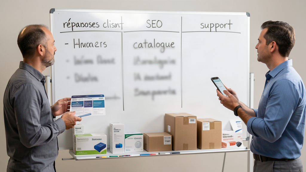 Équipe e-commerce priorisant les usages d’un assistant IA payant