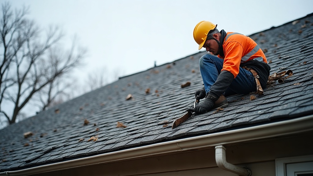 Storm damaged roof