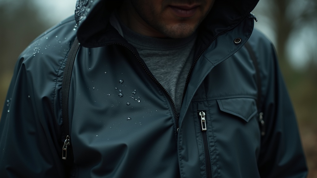 Condensación atrapada en el interior de una chaqueta PVC impermeable