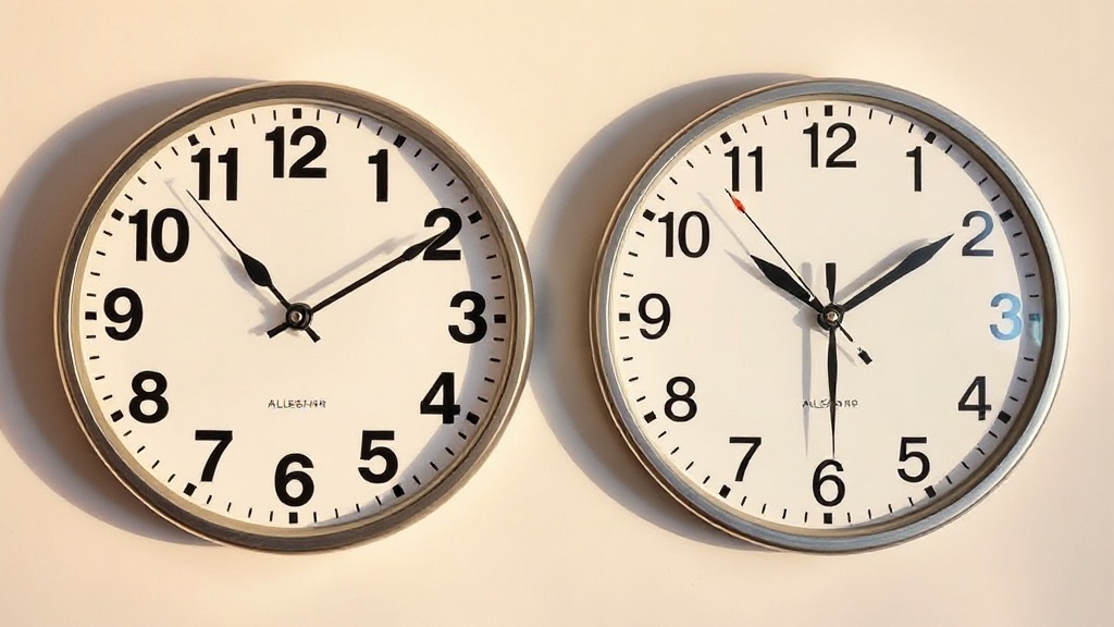 Comparison of two clock dial styles showing bold Arabic numerals versus minimalist index lines for gym readability