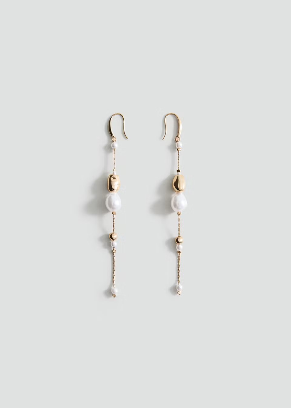 Mango, COMBINED PEARL DROP EARRINGS