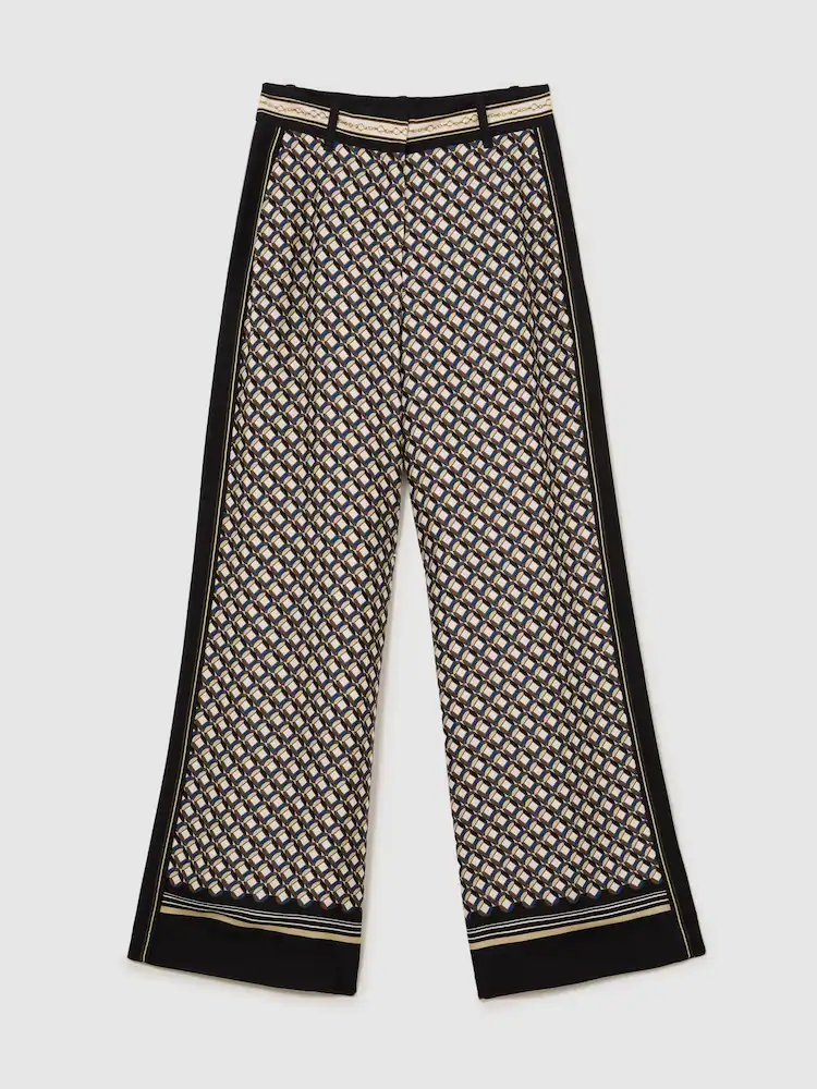 reiss, Scarf-Print Wide-Leg Trousers