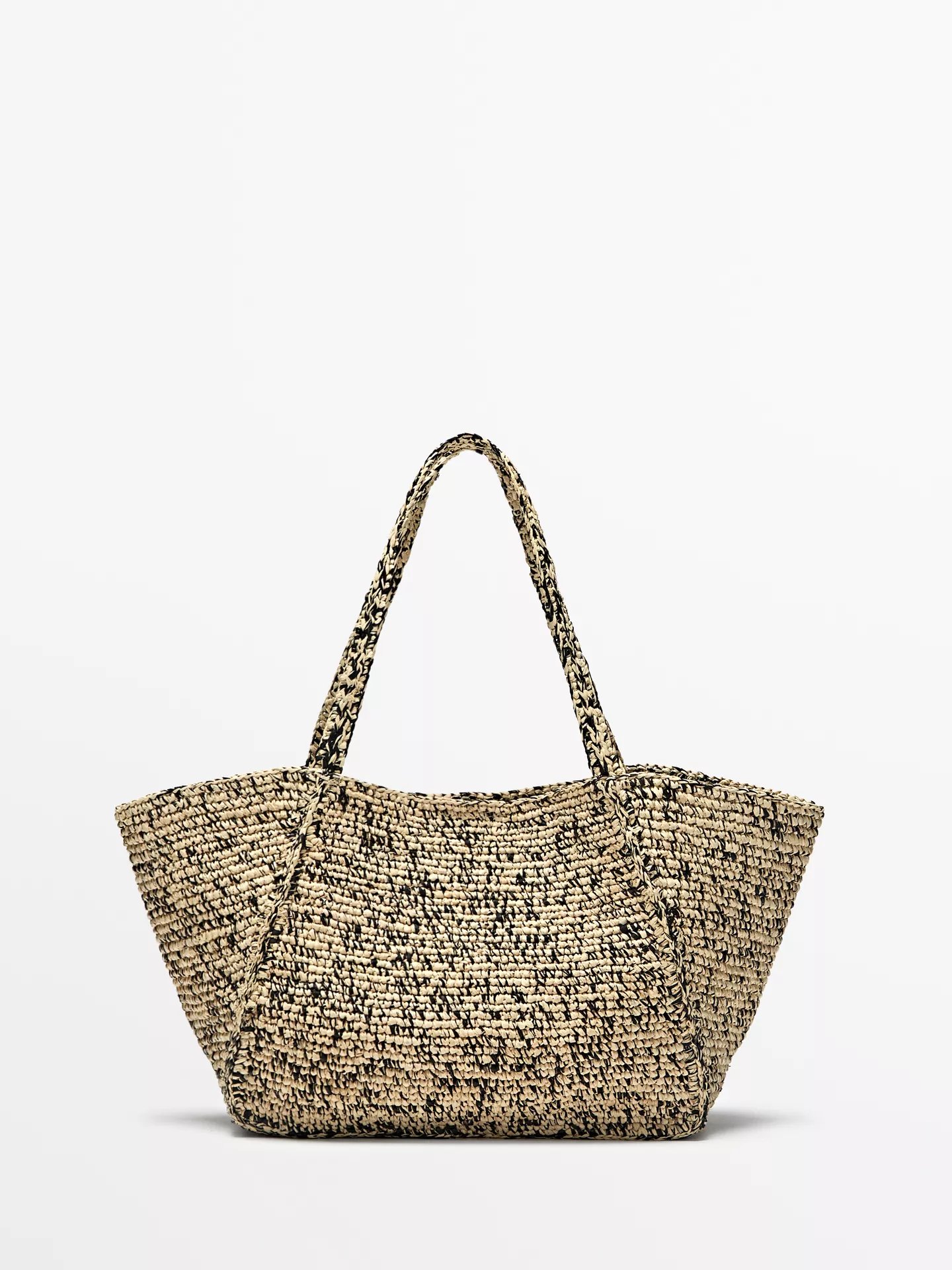 Massimo dutti, 100% RAFFIA MID-SIZED TOTE BAG