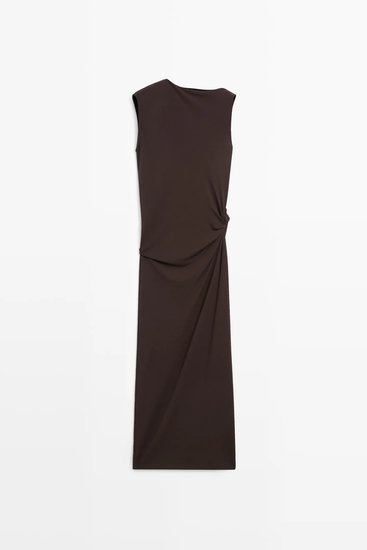 Massimo Dutti, ASYMMETRIC RUCHED MIDI DRESS