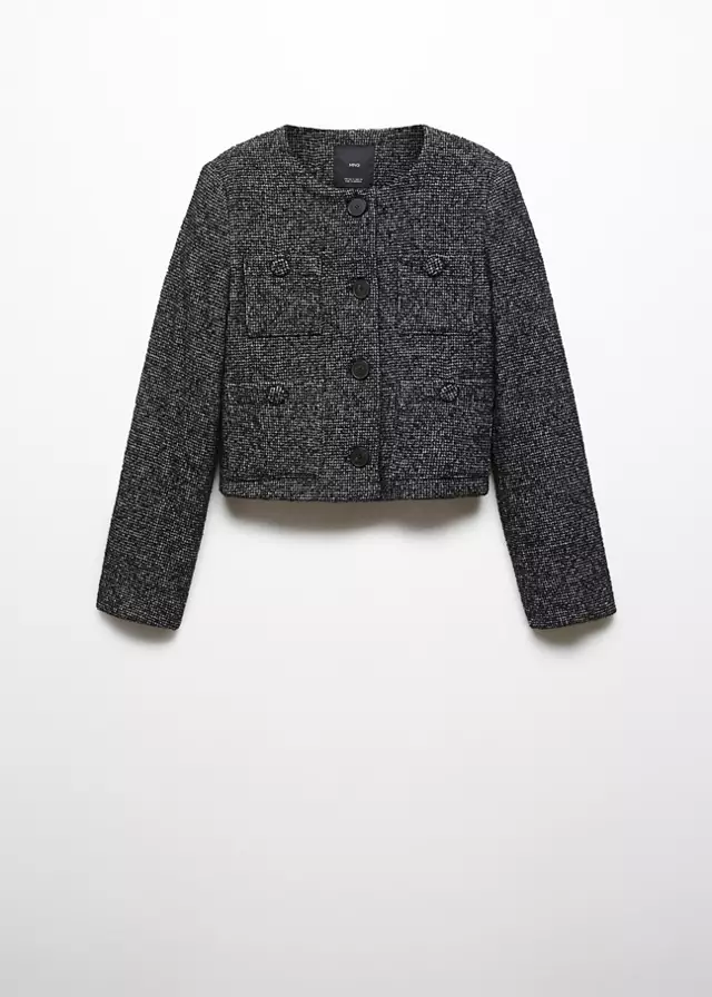mango, POCKET TWEED JACKET
