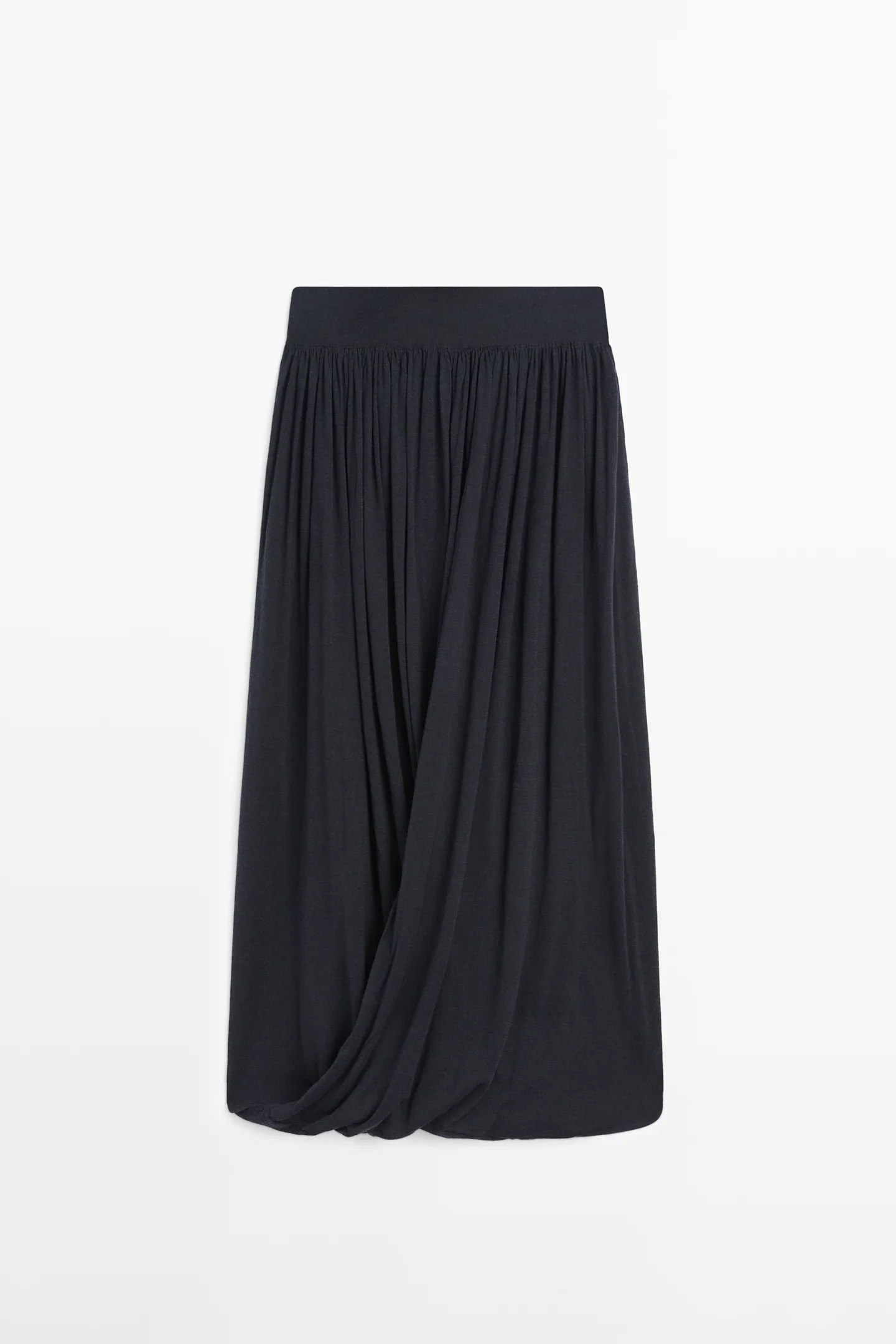 massimo dutti, DRAPED BALLOON MIDI SKIRT