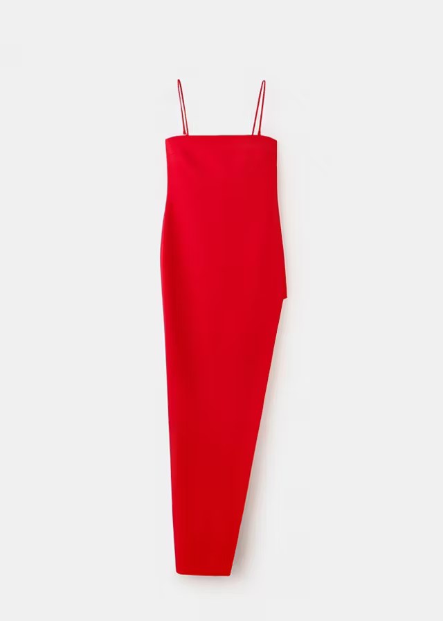 mango, ASYMMETRIC STRAPLESS DRESS