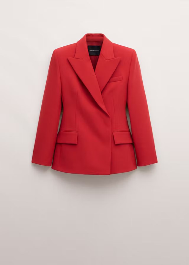mango, FITTED DOUBLE-BREASTED BLAZER