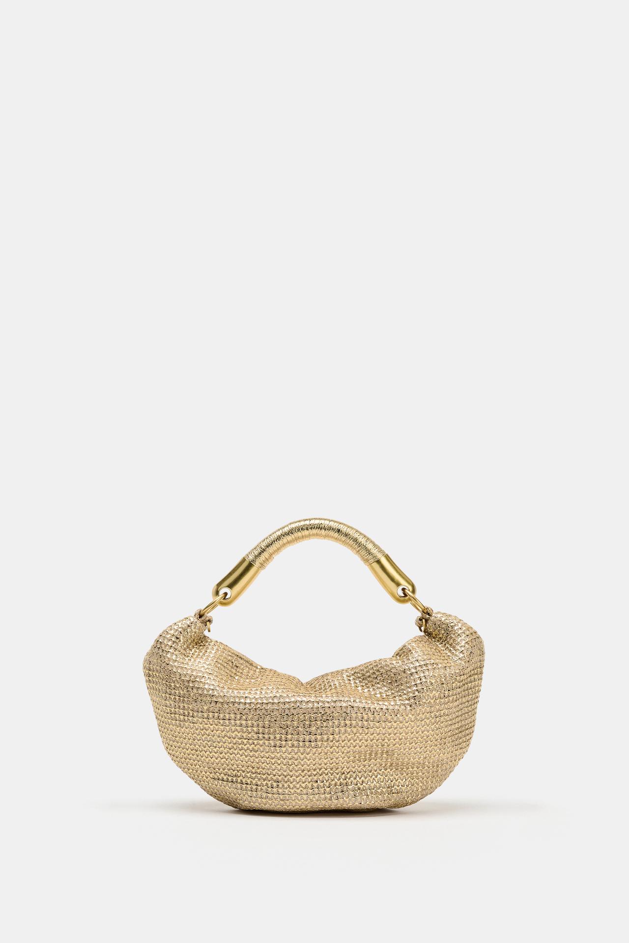 zara, METALLIC EFFECT HANDBAG