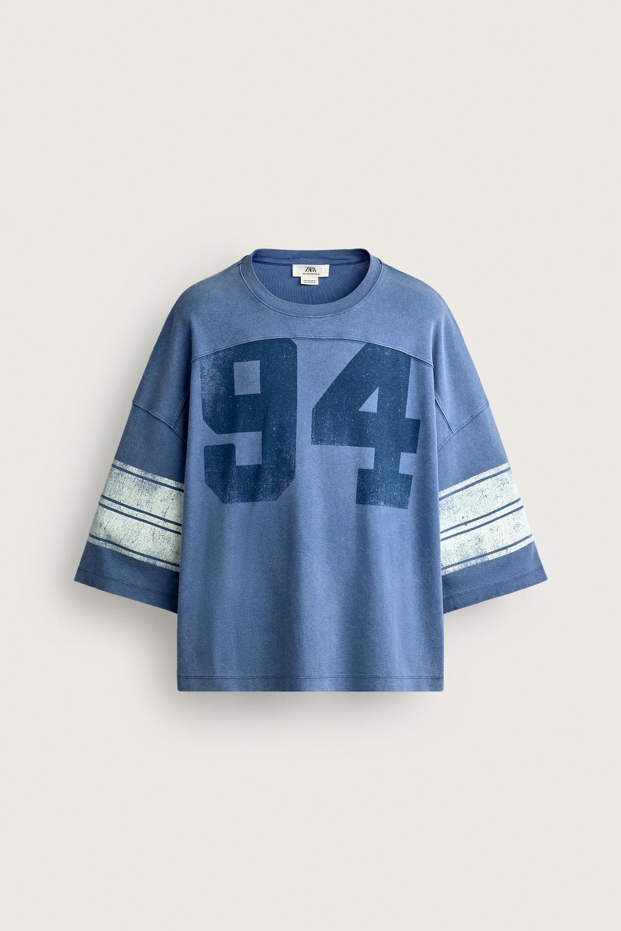 zara, VINTAGE WASH EFFECT PATCH BOXY T-SHIRT