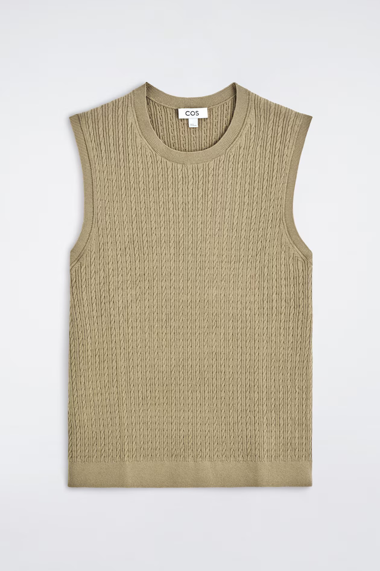cos, CABLE-KNIT COTTON-LINEN TANK TOP