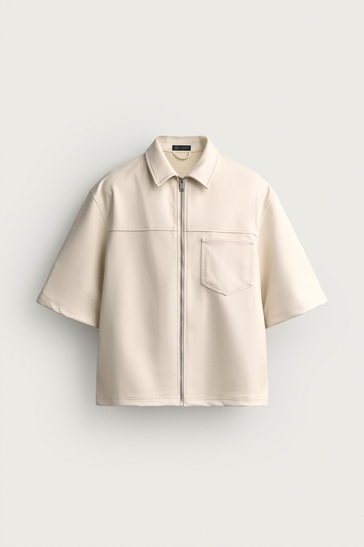 zara, FAUX LEATHER RELAXED FIT OVERSHIRT