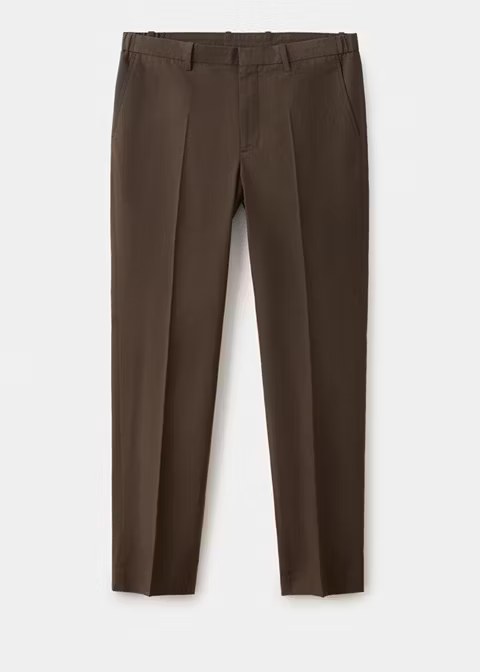 Mango, SLIM-FIT COTTON-LYOCELL SUIT PANTS