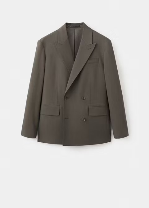 mango, BOSTON REGULAR-FIT DOUBLE-BREASTED SUIT BLAZER