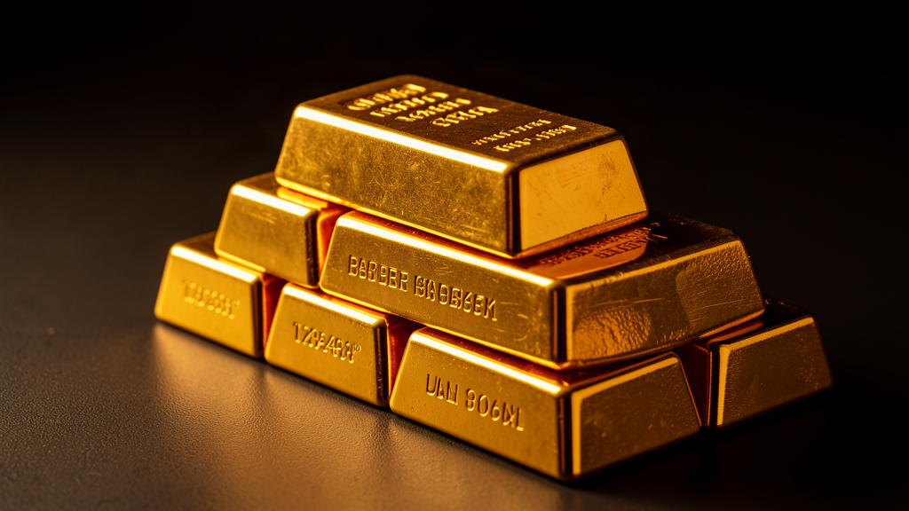 gold bullion bars on dark surface