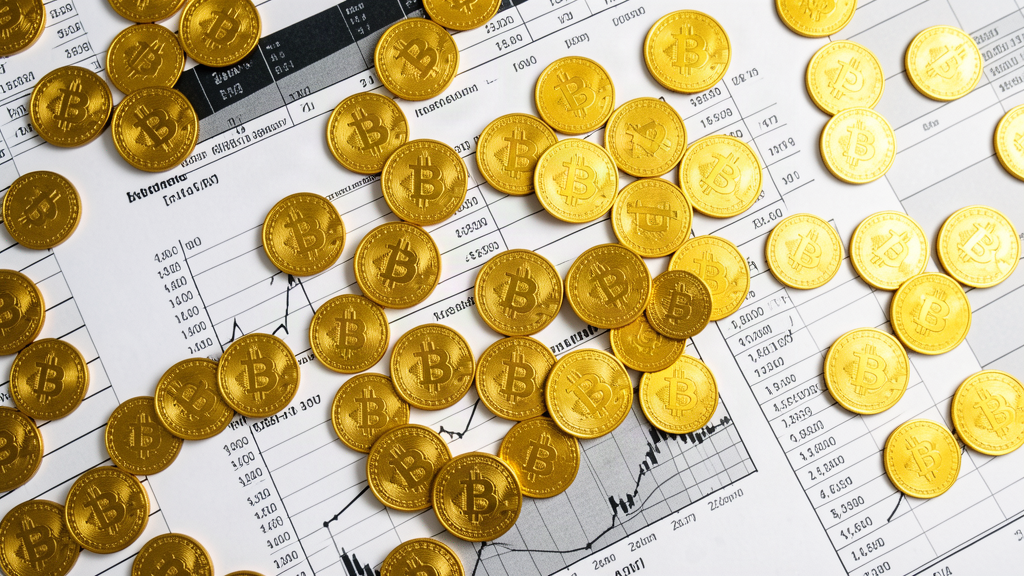 gold coins on financial document
