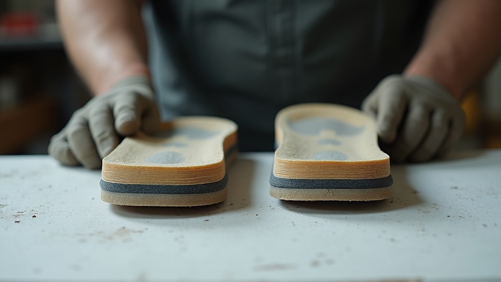 Comparativa de suelas de zapatos de seguridad en corte transversal
