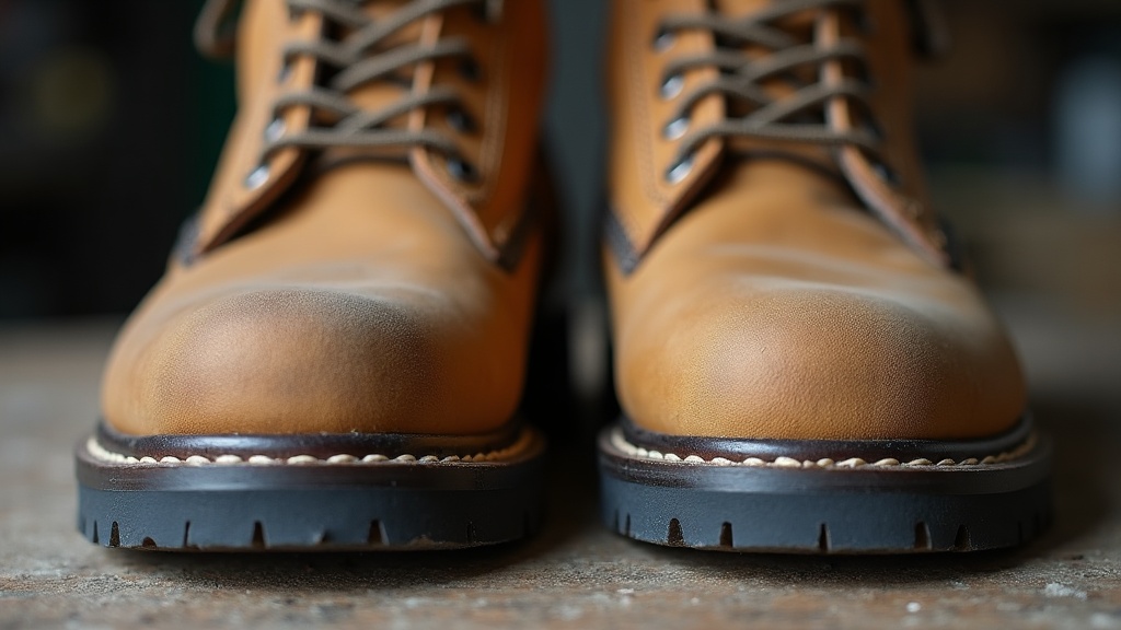 Comparación de costuras entre bota original y falsificada